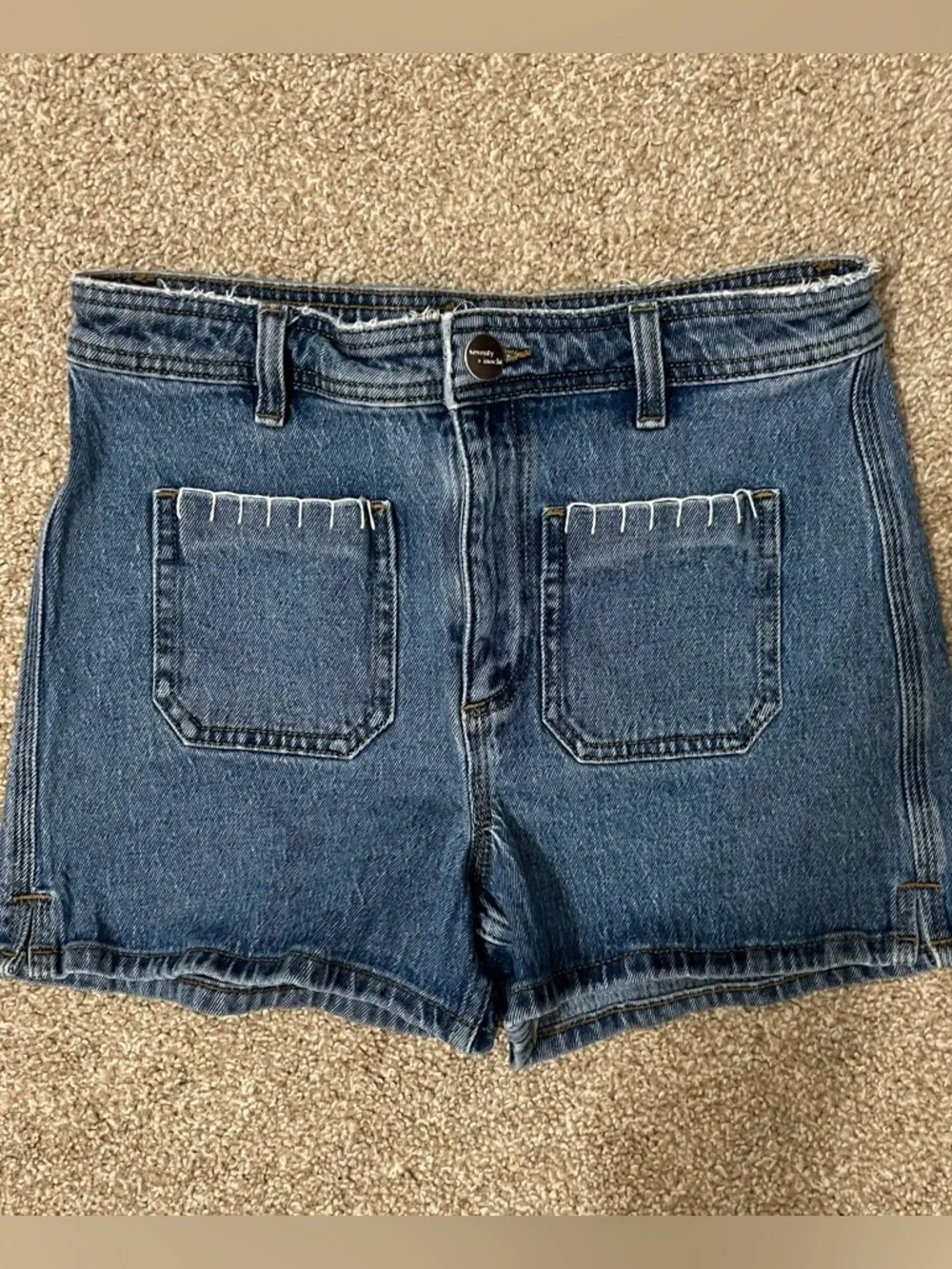 Seventy + Mochi Mabel Patch Pocket Shorts Size 26 - Picture 3 of 8